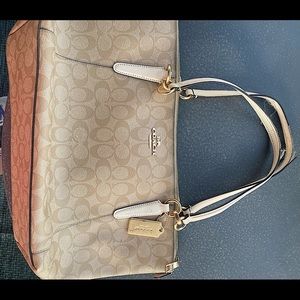 Coach zippered top satchel with straps